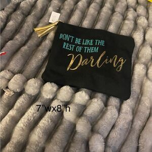 Small cosmetic bag pouch coco chanel quote
